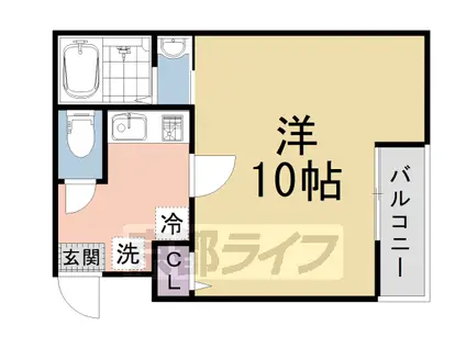 京都市東西線 西大路御池駅 徒歩8分 4階建 築1年(1K/1階)の間取り写真