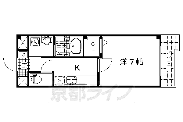 京阪電気鉄道京阪線 樟葉駅 徒歩30分 2階建 築19年(1K/2階)の間取り写真