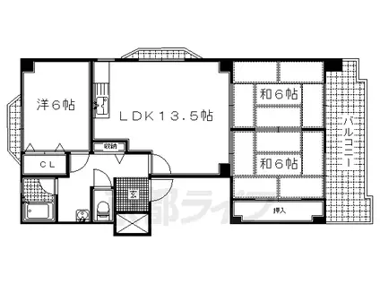 ジョウムラマンション(3LDK/4階)の間取り写真