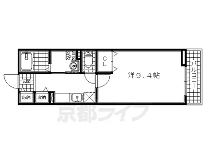 京阪電気鉄道京阪線 石清水八幡宮駅 徒歩4分 2階建 築16年(1K/2階)の間取り写真
