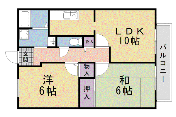 京阪電気鉄道京阪線 石清水八幡宮駅 徒歩33分 2階建 築28年(2LDK/2階)の間取り写真