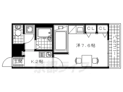 レオパレス八幡大谷(1K/1階)の間取り写真