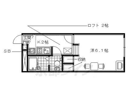 レオパレス アクシス(1K/2階)の間取り写真