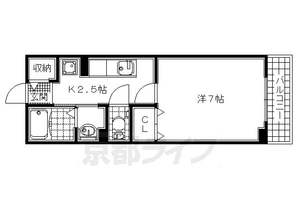 京阪電気鉄道京阪線 石清水八幡宮駅 徒歩27分 2階建 築12年(1K/2階)の間取り写真