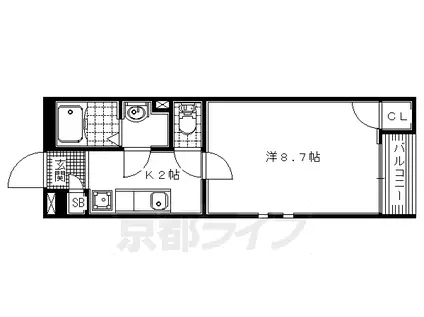 クレイノバンブスヴァルトハイム(1K/1階)の間取り写真