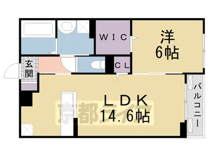 京阪電気鉄道京阪線 石清水八幡宮駅 徒歩33分 3階建 築4年(1LDK/3階)の間取り写真