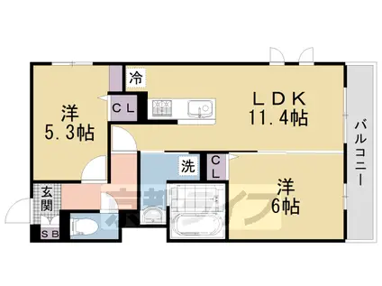 阪急電鉄京都線 西院駅(阪急) 徒歩5分 3階建 新築(2LDK/3階)の間取り写真