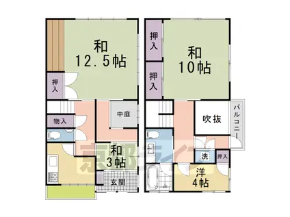 京阪電気鉄道鴨東線 神宮丸太町駅 徒歩7分 2階建 築35年(4DK)の間取り写真