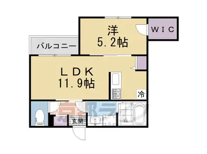 京阪電気鉄道京阪線 樟葉駅 徒歩12分 3階建 新築(1LDK/3階)の間取り写真