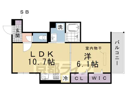 阪急電鉄京都線 桂駅 徒歩14分 3階建 築1年(1LDK/2階)の間取り写真