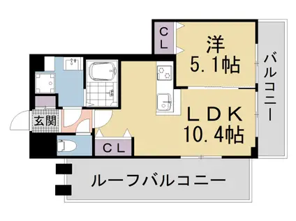 叡山電鉄 修学院駅 徒歩6分 5階建 新築(1LDK/5階)の間取り写真
