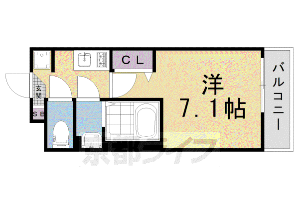 叡山電鉄 二軒茶屋駅(京都) 徒歩4分 3階建 築4年(1K/2階)の間取り写真