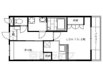 京阪電気鉄道京阪線 中書島駅 徒歩28分 2階建 築17年(1LDK/2階)の間取り写真
