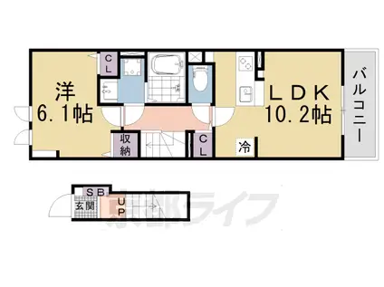 坂本3丁目(1LDK/2階)の間取り写真