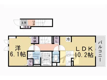 KRANFROH坂本(1LDK/1階)の間取り写真