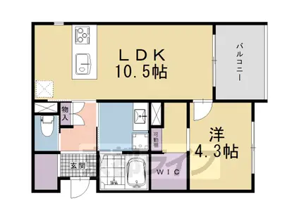 京都市東西線 二条城前駅 徒歩4分 3階建 新築(1LDK/1階)の間取り写真