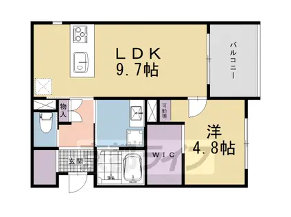 京都市東西線 二条城前駅 徒歩4分 3階建 新築(1LDK/2階)の間取り写真