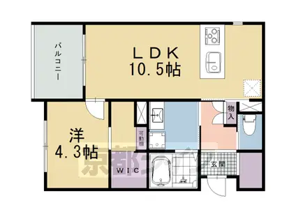 京都市東西線 二条城前駅 徒歩4分 3階建 新築(1LDK/3階)の間取り写真