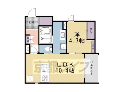 京都市東西線 二条城前駅 徒歩4分 3階建 新築(1LDK/3階)の間取り写真