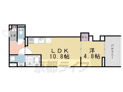山陰本線 丹波口駅 徒歩5分 3階建 築1年(1LDK/3階)の間取り写真