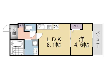 京阪電気鉄道京阪線 中書島駅 徒歩7分 5階建 新築(1LDK/5階)の間取り写真