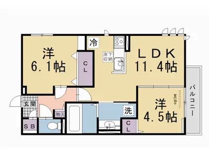 京阪電気鉄道京阪線 丹波橋駅 徒歩30分 3階建 新築(2LDK/1階)の間取り写真