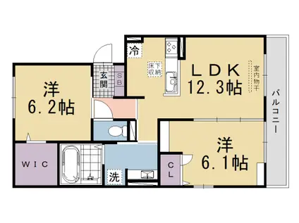 京阪電気鉄道京阪線 丹波橋駅 徒歩30分 3階建 新築(2LDK/2階)の間取り写真