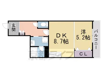 片町線 津田駅 徒歩8分 3階建 築2年(1LDK/2階)の間取り写真