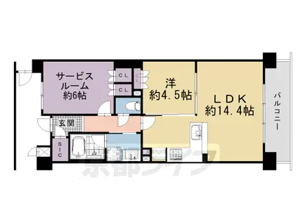 京阪電気鉄道京阪線 七条駅 徒歩6分 5階建 新築(1SLDK/4階)の間取り写真