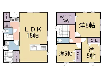 叡山電鉄 市原駅 徒歩9分 2階建 築1年(3SLDK)の間取り写真