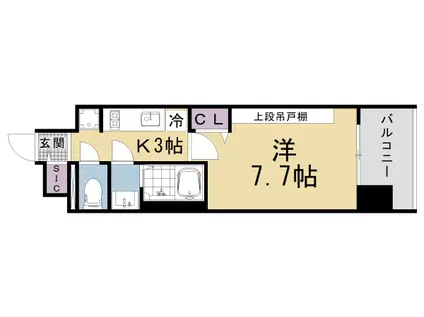 プレサンス大津京町ヴェリス(1K/2階)の間取り写真