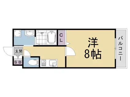 西ノ京東月光町マンション(1K/1階)の間取り写真