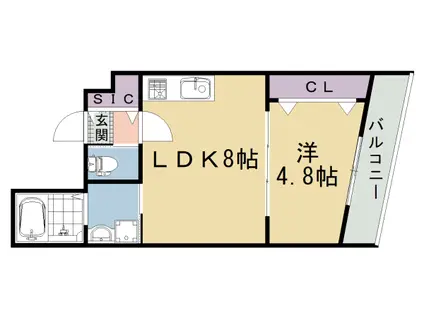 ARCA嵯峨嵐山(1LDK/1階)の間取り写真