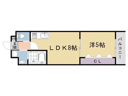 京福嵐山本線 鹿王院駅 徒歩5分 3階建 新築(1LDK/2階)の間取り写真