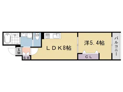 京福嵐山本線 鹿王院駅 徒歩5分 3階建 新築(1LDK/2階)の間取り写真