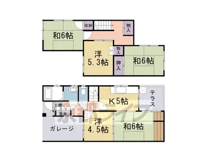 阪急電鉄京都線 西京極駅 徒歩12分 2階建 築49年(5DK)の間取り写真