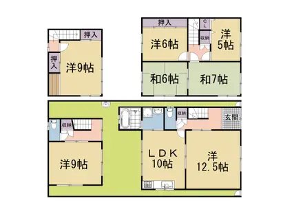 京阪電気鉄道鴨東線 出町柳駅 徒歩15分 2階建 築56年(7LDK)の間取り写真