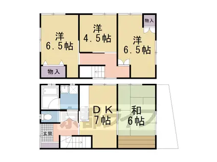 叡山電鉄 岩倉駅(京都) 徒歩13分 2階建 築39年(4DK)の間取り写真