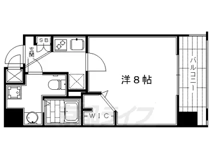 京都市烏丸線 烏丸御池駅 徒歩6分 11階建 築17年(1K/10階)の間取り写真