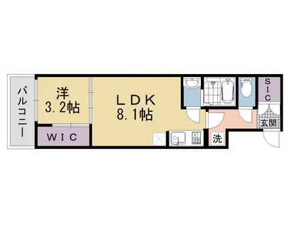 京都市烏丸線 四条駅(京都市営) 徒歩9分 5階建 新築(1LDK/5階)の間取り写真