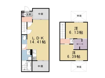 今出川コートハウス(2LDK/1階)の間取り写真
