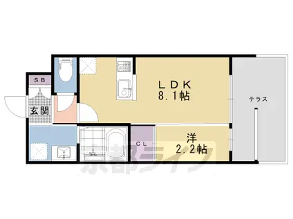 近鉄京都線 東寺駅 徒歩6分 5階建 新築(1LDK/1階)の間取り写真