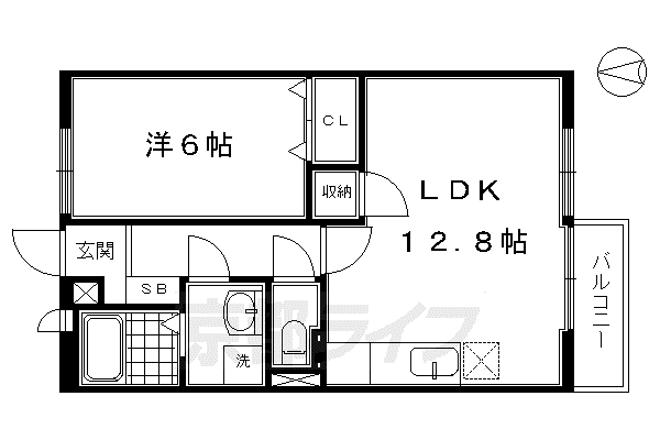 東海道本線 桂川駅(京都) 徒歩25分 2階建 築29年(1LDK/2階)の間取り写真