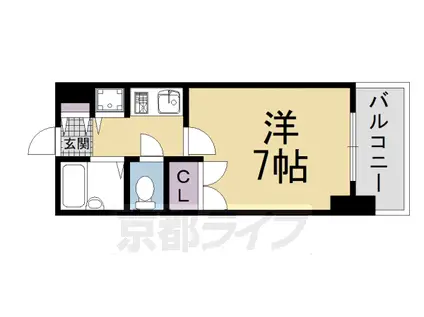 京都市烏丸線 五条駅(京都市営) 徒歩5分 8階建 築29年(1K/6階)の間取り写真