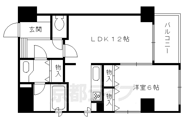 エクシオ京都御池(1LDK/8階)の間取り写真