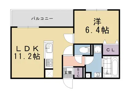 東海道本線 西大路駅 徒歩12分 3階建 新築(1LDK/3階)の間取り写真
