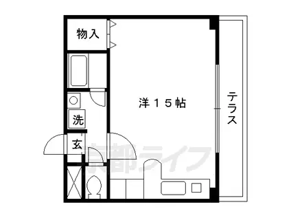 京都市烏丸線 鞍馬口駅 徒歩9分 4階建 築35年(ワンルーム/地下階)の間取り写真
