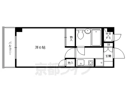 ライオンズマンション北大路(1K/2階)の間取り写真