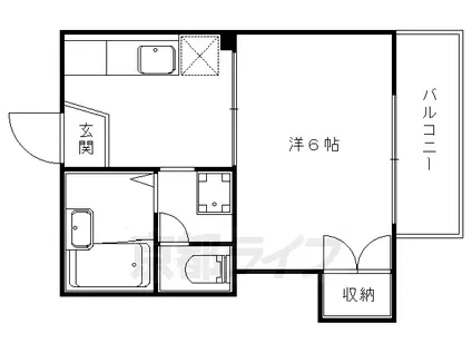 京都市東西線 山科駅 徒歩7分 2階建 築38年(1K/2階)の間取り写真