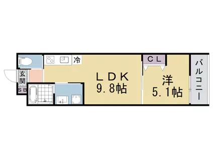 京都市東西線 椥辻駅 徒歩9分 3階建 新築(1LDK/1階)の間取り写真